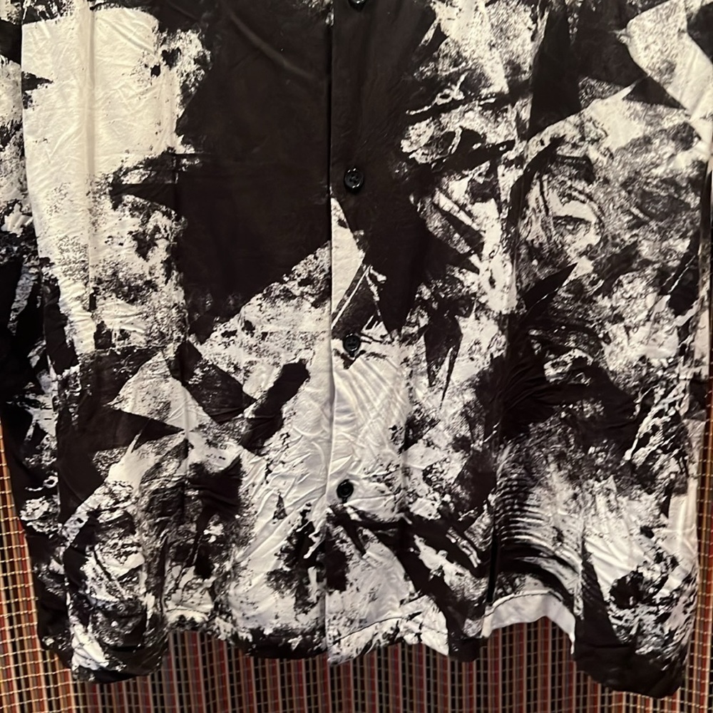 No Boundaries Button Shirt, SZ 2XL, NWOT, PTP 27”, L 30”, Dark Navy Blue/White - Picture 7 of 8